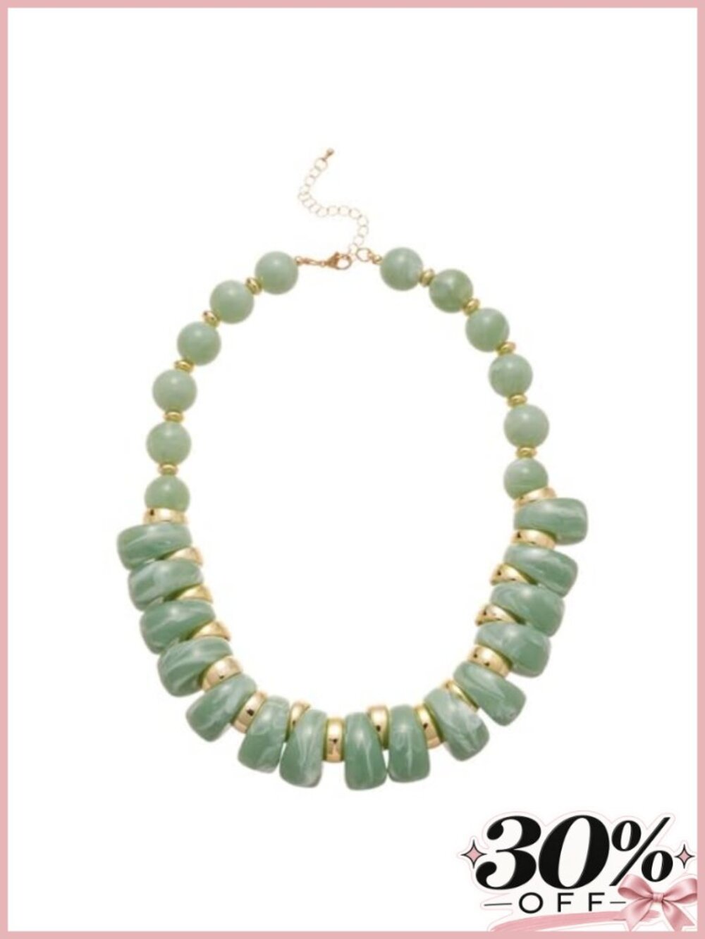 Resin Acrylic Beaded Statement Necklace Adjustable Choker Women